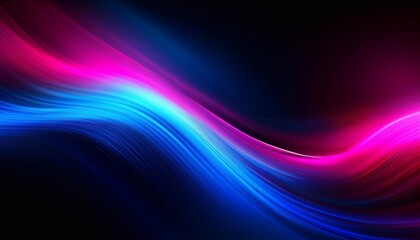 Fototapeta premium Abstract pink and blue light trails flowing on dark background