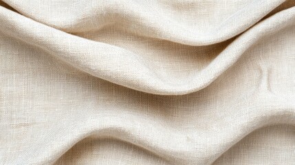 White silk fabric with soft folds and a smooth, shiny texture in a luxurious and elegant style