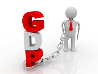 3d illustration gross domestic holding business man
