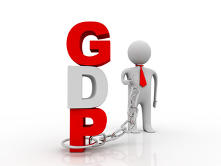 3d illustration gross domestic holding business man
