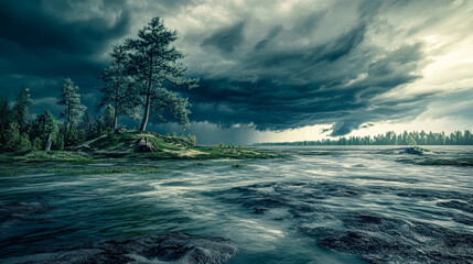 Dramatic Storm Over Ancient Doggerland Coastline