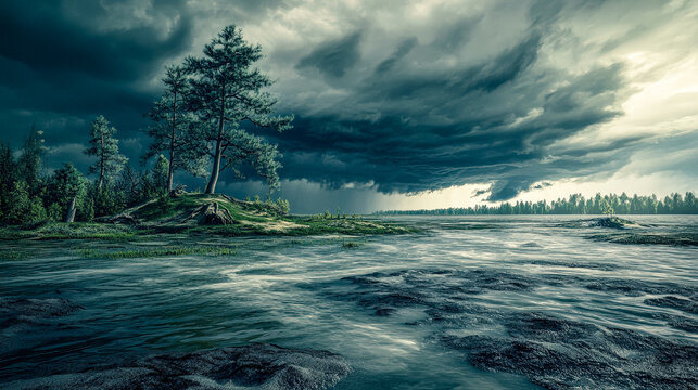 Dramatic Storm Over Ancient Doggerland Coastline