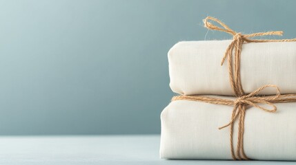 Eco-friendly Packaging for Small Brands Concept, Eco-friendly Fabric Wraps Tied with Natural Twine for Sustainable and Conscious Packaging Solutions