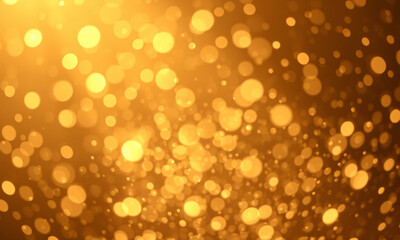 A captivating scene of shimmering gold dust particles suspended in the air against a softly blurred background
