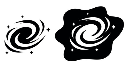 Minimalistic icon of a spiral Galaxy. Milky Way pictogram © Night  Shift