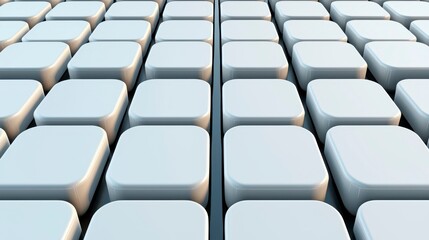 Obraz premium Abstract 3D Render of White Squares in Perfect Symmetry Arrangement