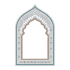 Ornate Islamic Arch Design for Decorative Purposes/This image showcases a beautiful, detailed Islamic arch design.
