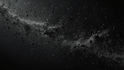 Obraz premium Black matte textured background with floating dust particles illuminated by soft light