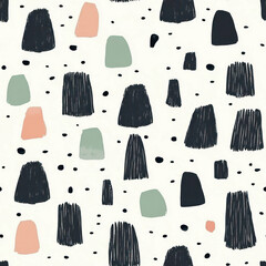 Abstract seamless pattern with painted shapes . seamless pattern. repeating pattern.
