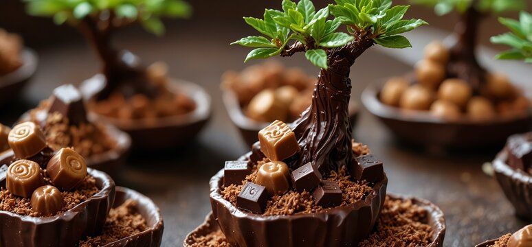  chocolate on candy bonsai trees