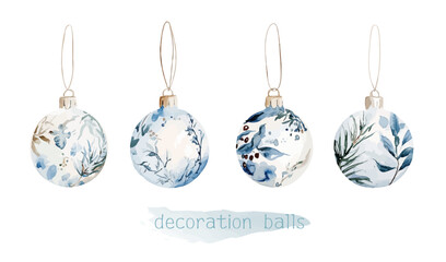 Watercolor Christmas decoration ball vector illustration, watercolor vector illustration，New Year, Easter