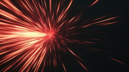 Obraz premium Vibrant red sparks emanate from a central point, creating an energetic burst against a dark backdrop. This captivating display mesmerizes onlookers at a nighttime event