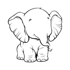 Fototapeta premium Simple Elephant Sketch – Minimalist Hand-Drawn Wildlife Illustration