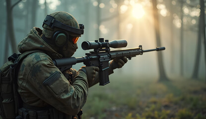 Fototapeta premium Sniper Team Soldiers