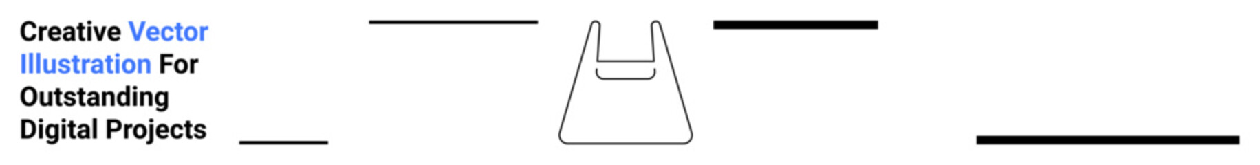 Clean-lined bag outline centered with horizontal line accents. Ideal for e-commerce, branding, digital marketing, retail, minimalism, user interface, flat landing page banner