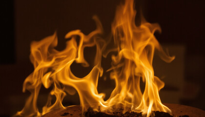 Fototapeta premium Burning flames dance with subtle variations, radiating heat and mesmerizing beauty, ignite soul