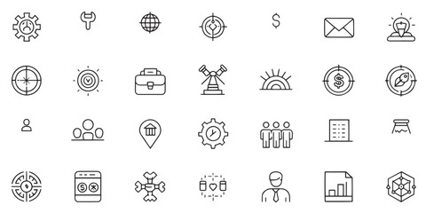SWOT strengths, weaknesses, opportunities and threats editable stroke outline