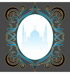 Frame mosque background decoration ideas design 