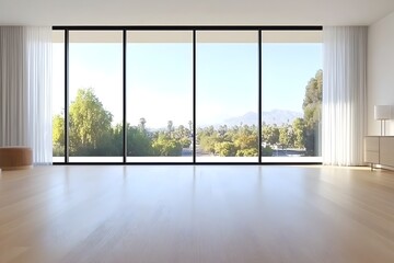 Obraz premium Expansive Luxury Residence With Panoramic Views and Minimalist Aesthetic Interior Design