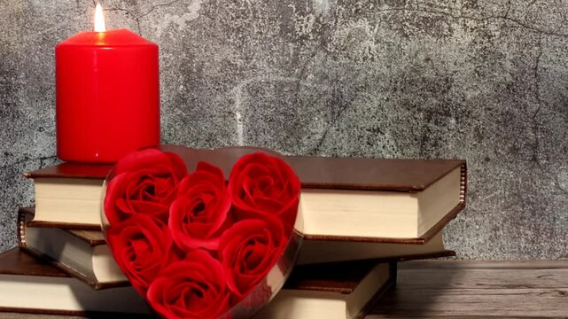 libros rosas rojas corazon 