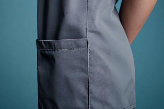 Close-up of a Grey Scrubs Pocket Detail