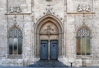 Fototapeta premium Entrance door of the Silk Exchange building, Lonja de la Seda,Valencia,Spain