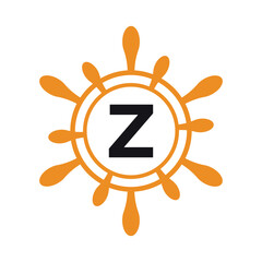 Initial marine Logo combine with letter Z vector template