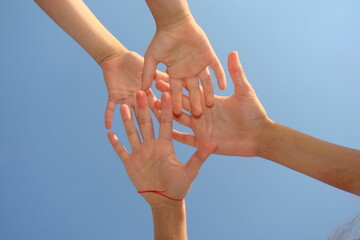 group of people hands together