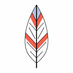 Minimalist Geometric Coral & Grey Leaf Design - Elegant Nature Print.