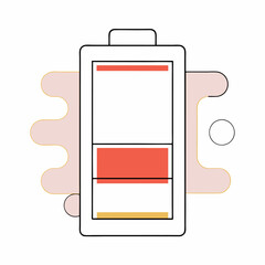 Minimalist Low Battery Indicator: Red, Orange.