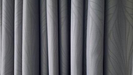 Elegant Gray Curtain Fabric with Vertical Folds