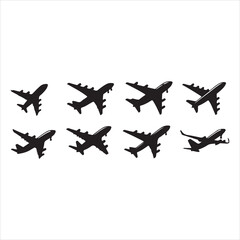 airplane silhouettes vector