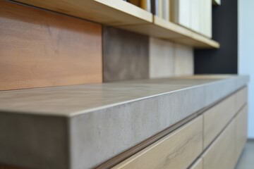 Concrete countertop display showroom sample wood