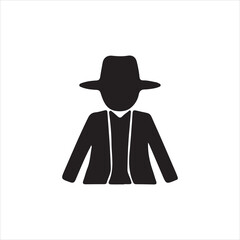 silhouette of a man with hat