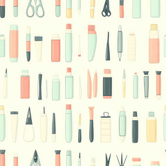 Obraz premium Colorful craft supplies pattern, workshop background, DIY project, crafting texture
