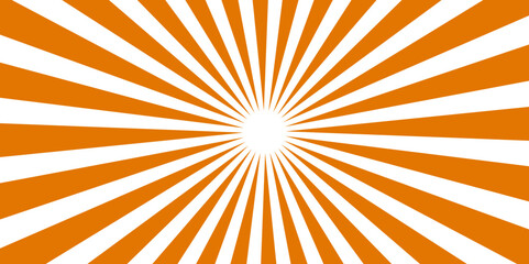 Orange summer abstract comic cartoon sunlight vector design background. Rays white and orange sunburst radial stripes backgrounds, radial texture. 