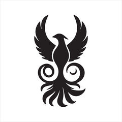vector silhouette of a bird
