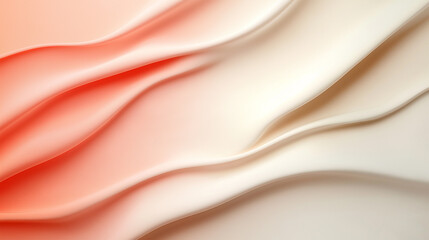 Obraz premium Elegant fabric waves in soft coral and cream tones creating a soothing aesthetic for decor or design purposes