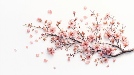 Naklejka premium Springtime Cherry Blossom Branch