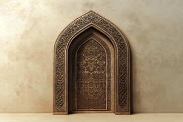 Intricate Carved Architectural Entrance with Detailed Ornate Patterning