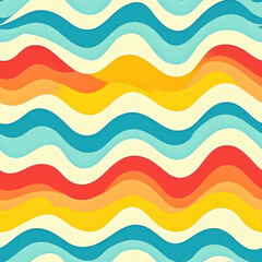 Colorful wavy summer beach pattern