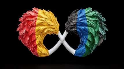 Infinity Symbol of Unity. Colorful.  Abstract Design. Creative.  Possible Use  For a blog post about harmony or diverse teams