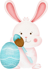 watercolor rabbit character