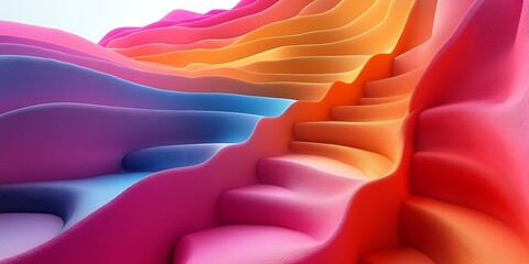 Obraz premium Abstract Colorful 3D Steps Background