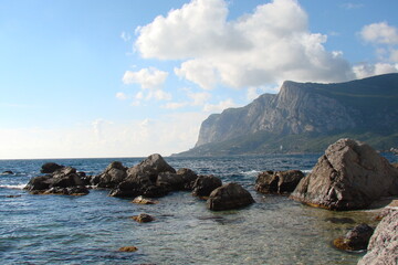 sea panorama , view of Cape Aya, Crimea