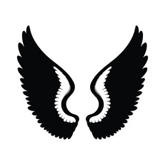 Bold Wings Silhouette: Striking Black and White Graphic