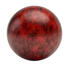 Fototapeta premium Worn Red Cricket Ball with Leather Texture on Transparent Background for Sports Branding, Cricket Merchandise, or Athletic Illustrations