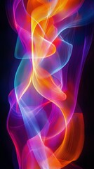 Vibrant Swirling Colors Create a Mesmerizing Visual Experience in a Dark Backdrop