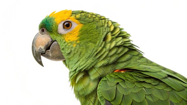 diademend amazon true parrot isolated on white background