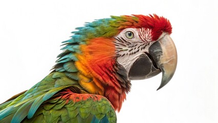 Diademend amazon macaw parrot isolated on white background
